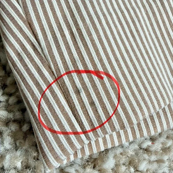 Banana Republic 10” Inseam Shorts Women’s 16 Tan White Stripe NEW (See Photos) - Picture 9 of 12